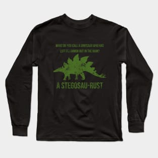 Cute Stegosaurus Dino joke pun design Long Sleeve T-Shirt